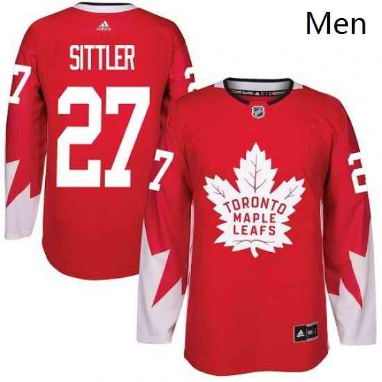 Mens Adidas Toronto Maple Leafs 27 Darryl Sittler Authentic Red Alternate NHL Jersey
